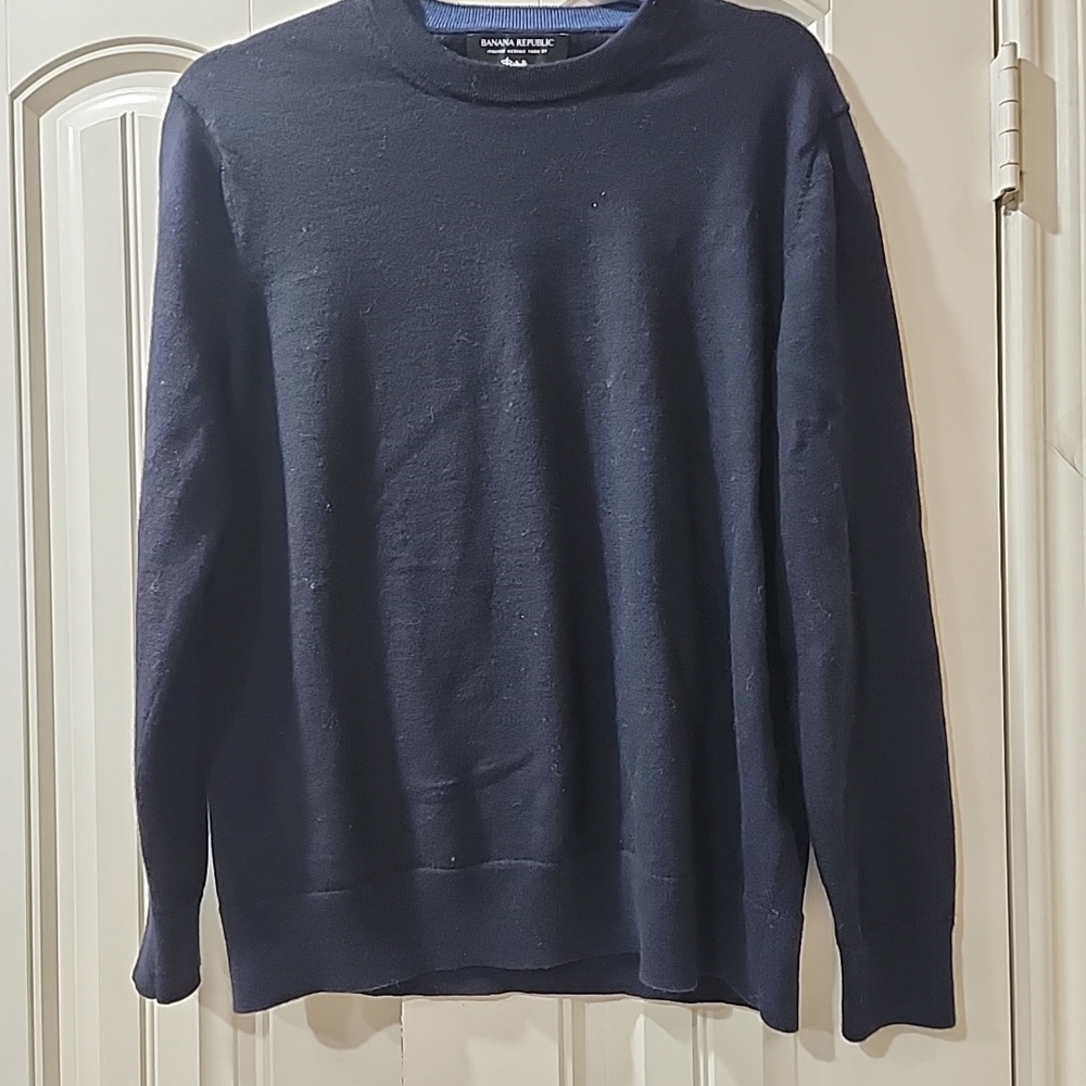 Banana Republic Men's Deep Blue Crewneck Sweater